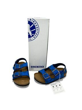Birkenstock Milano Kinder Mystic Skulls Kids Size 28 EU Royal Blue Buckle Strap